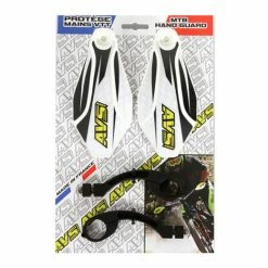 AVS PROTEGE MAINS AVEC PATTES ALUMINIUM - BLANC/NOIR