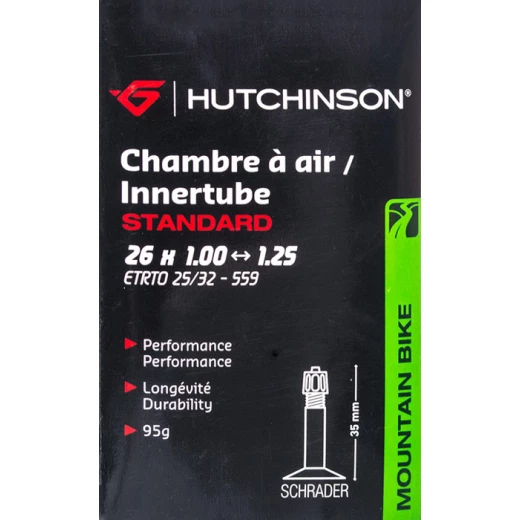 HUTCHINSON CHAMBRE A AIR STANDARD 26X1/1.25 SCHRADER 3 HUTCHINSON CHAMBRE A AIR STANDARD 26X1/1.25 SCHRADER